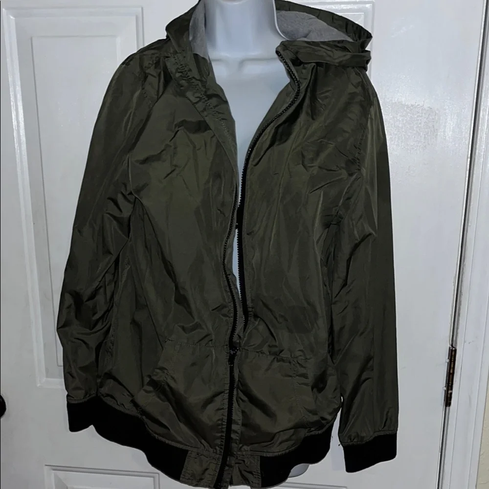 Kids Olive Green Hooded Jacket